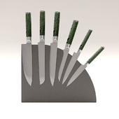 Набор японских ножей на магнитной подставке
