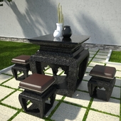 Table & chair for exterior, garden
