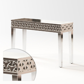 Mirrored console table.