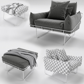Wireframe Armchair and Ottoman