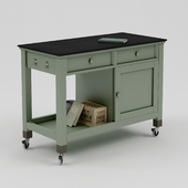 Sauder Original Cottage Mobile Kitchen Island in Rainwater