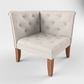 Uttermost Tahtesa Corner Chair - Bright Ecru