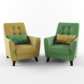 Кресло с подушкой (горчично-зеленое)