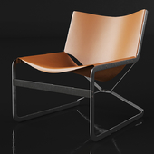 Pierre Paulin Leather and Steel Lounge Chair