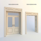 Дверь + портал с резьбой классический заказной