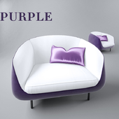 Arm sofa purple