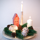 Новогодний декоративный набор со свечами
