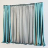 striped curtains with organza, chameleon