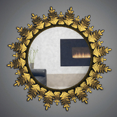 Alba mirror antique gold