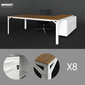 Negotiating table and desk with chair Officity X8