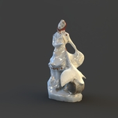 статуэтка фарфоровая  "Девушка и лебедь"