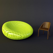 Plastic chair and chair leather