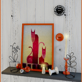Decorative set with cats