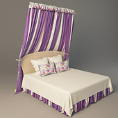 canopy bed with wall
