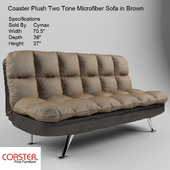 Coaster Plush Two Tone Microfiber Sofa in Brown