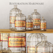 RH / 19TH C. CAGED APOTHECARY BOTTLE COLLECTION