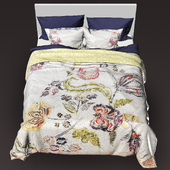 Linens with a floral pattern