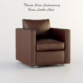Thoreau Series Contemporary Brown Leather Chair