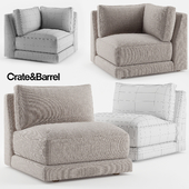 Crate & Barrel Moda Armless Chair + Moda Corner Chair