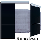 Rimadesio Graphis Single Rail Sliding Doors, for living area doors walk-in-closet