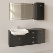 Washbasin cabinet with mirror Labor Legno Slick 9