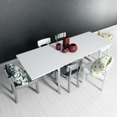 Dining table set.