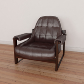 Mid Century Percival Lafer Brown Leather Lounge Chair
