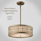 Santa Monica 3-Light Pendant In Aged Silver