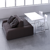 LAYOUT ISOLAGIORNO Easy sofa and Slim XS table