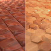 Relief wooden wall tiles