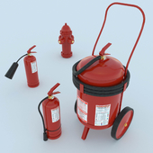 set of fire extinguishers