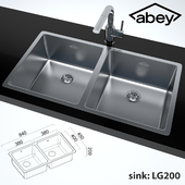 Double kitchen sink + Ovale Sink Mixer With Pull-Out