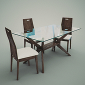 Magna 5-Piece Dining Set with Haline Chairs