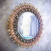 Lobmeyr Round Crystal and Gold Plated Wall Mirror