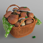 Mushrooms in a basket. Porcini.