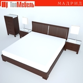 Кровать с тумбами и комодом Мадрид / Топ мебель