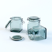 Bank with a glass lid and a metal lock