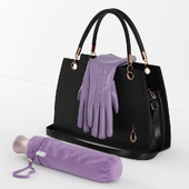 сумка, перчатки и зонт в чехле