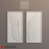 hand-folded paper angel wing art