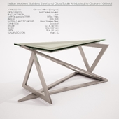 Italian Modern Stainless Steel and Glass Table Attributed to Giovanni Offredi