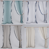 Linen curtains with lace