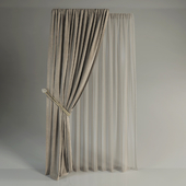 curtain with pickup and tulle