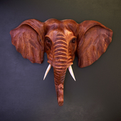 Деревянное панно "Индийский слон" (Indian elephant)