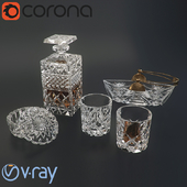 A set of crystal glassware