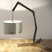 Modern table lamp with old copper lampshade
