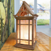 Vintage Wooden House Japan 1930 Fitted as a Lamp