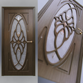 Classical door with stained glass