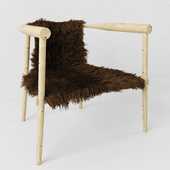 A chair with fur