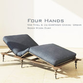 Four Hands Van Thiel & Co.Campaign Chaise- Urban Rider Moon Dust
