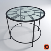 Forged round glass table &quot;Antique Clock&quot;